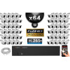 Kit Vidéo Surveillance PRO IP : 64x Caméras Tubes IR 30M Capteur SONY 1080P + Enregistreur NVR 64 canaux H265+ 3000 Go 