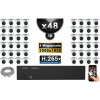 Kit Vidéo Surveillance PRO IP : 48x Caméras Dômes IR 20M Capteur SONY 5 MP + Enregistreur NVR 58 canaux H265+ 3000 Go