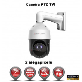 Caméra surveillance motorisée PTZ 360° TVI 2MP FULL HD 1080P IR 100M Zoom X25