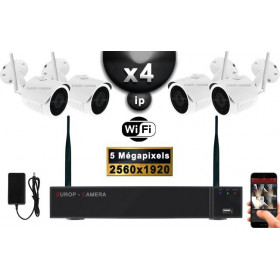 Kit vidéo surveillance 4 caméras 3 megapixels facile a installer pour  magasin, enregistreur