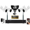 Kit Vidéo Surveillance PRO IP : 4X Caméras Tubes WIFI IR 30M 5 MegaPixels + Enregistreur NVR WIFI H265+ 2000 Go