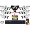 Kit Vidéo Surveillance PRO IP : 16x Caméras POE Tubes AUTOZOOM X5 IR 60M SONY 5 MP + Enregistreur NVR 25 canaux H265+ 3000 Go