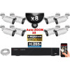 Kit Vidéo Surveillance PRO IP : 8x Caméras POE Tubes AUTOZOOM X5 IR 60M SONY 5 MP + Enregistreur NVR 16 canaux H265+ 3000 Go