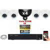 Kit Vidéo Surveillance PRO IP : 4x Caméras POE Dômes AUTOZOOM X5 IR 35M SONY 5 MP + Enregistreur NVR 9 canaux H265+ 2000 Go