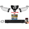 Kit Vidéo Surveillance PRO IP : 2x Caméras POE Tubes AUTOZOOM X5 IR 60M SONY 5 MP + Enregistreur NVR 9 canaux H265+ 1000 Go