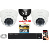 Kit Vidéo Surveillance PRO IP : 2x Caméras POE Dômes AUTOZOOM X5 IR 35M SONY 5 MP + Enregistreur NVR 9 canaux H265+ 1000 Go