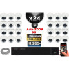 Kit Vidéo Surveillance PRO IP : 24x Caméras POE Dômes AUTOZOOM X5 IR 35M SONY 5 MP + Enregistreur NVR 36 canaux H265+ 3000 Go