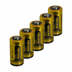 Lot de 5 Pile CR123A Lithium longue durée