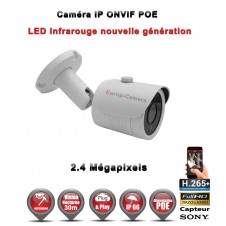 TUBE IP ANTI-VANDAL IR 30M ONVIF POE SONY 1080P 2.4 MP / REF : EC-C2MP - CAMÉRA DE VIDÉO SURVEILLANCE NUMÉRIQUE IP