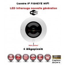 FISHEYE IP 360° Capteur SONY IR 20M POE & WIFI ONVIF 4 MegaPixels / Ref : EC-FISHEYE4MP - Caméra de vidéo surveillance IP
