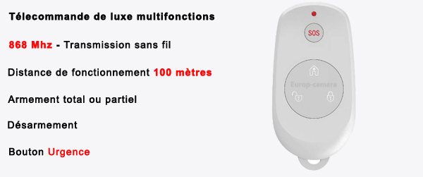 Télécommande porte-clés 4 boutons alarme PRO MFprotect